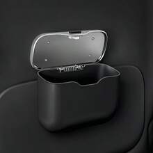 Multifunctional Car Trash Can With Lid Button, Hanging Storage Bin For Wet And Dry Use, Auto Interior Accessories, Organizer Box