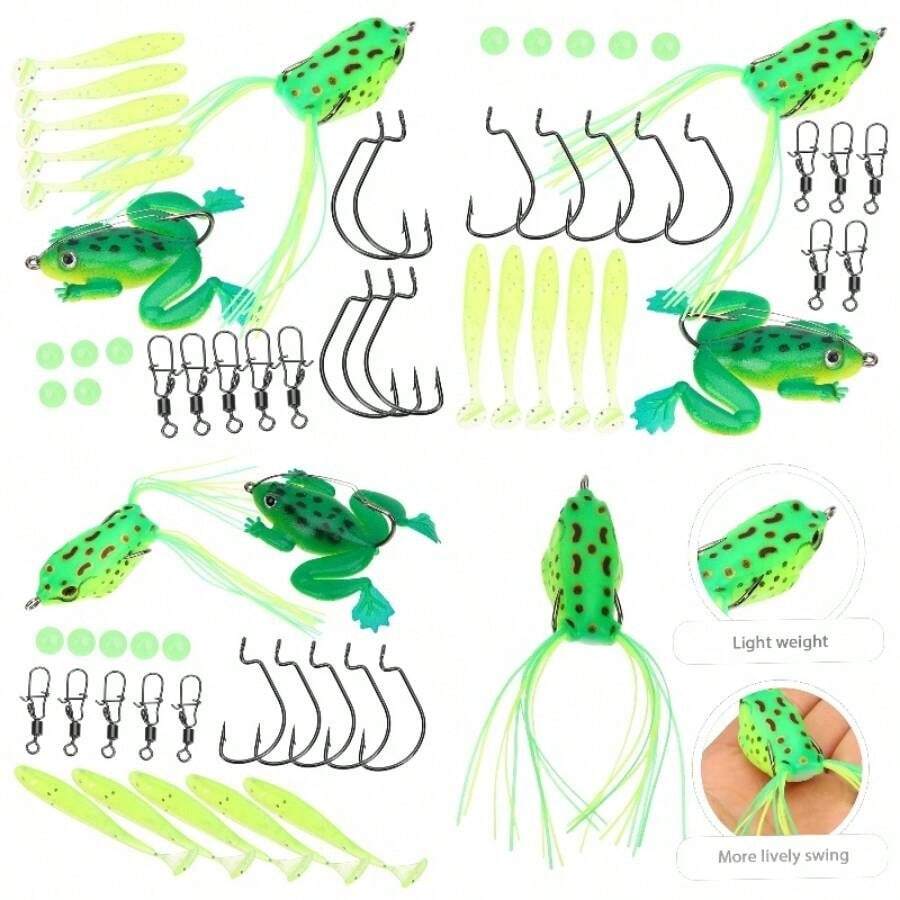 Set De Cebo De Luya Seuelos De Pesca Bajo Manivela Agua Dulce Equipo De Cebo De Pesca para Juego De Seuelos De Pesca Vistoso Kits De Pesca Juegos De Seuelos El Plastico - 3 - Ver 1