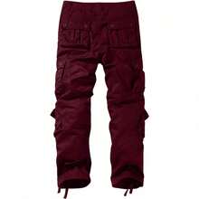 Men's  Cargo Pants - 紅色 - 查看 4