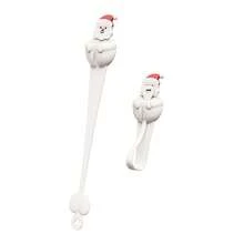 2Pcs Santa-Style Hanger Set Fireplace Wreath Hooks With Adhesive,Reusable Elastic Silicone Hooks Ideal For Christmas Wreaths,Stockings,And Wall Decorations