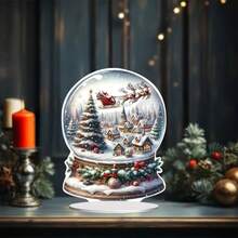 Classic Christmas Snow Globe With Countryside Scene, Trees And Reindeer - Versatile Holiday Decor For Home And Living Room - Christmas Gift