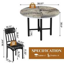 Dining Table & Chair Sets - Brown - View 11