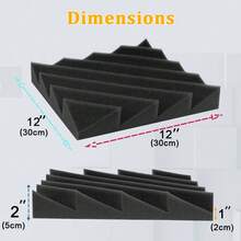 OLOEY 24 piezas de 12 x 12 x 2 pulgadas de espuma acústica de alta densidad con ranuras en forma de diamante, para reducción de ruido en decoración del hogar y oficina, paneles acústicos para espacios grandes como KTV