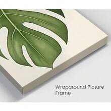 Monstera Leaves, Tropical Plants, Realistic Watercolor Style Canvas Wall Art, 1Pc 2D Flat Printing, For Living Room Office Wall Decor For Bedroom Bathroom Framed Wall Poster Art Prints Ready To Hang Pictures Home Decorations - 彩色 - 查看 9