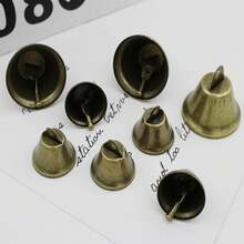 5 件复古青铜圣诞铃铛 - 圣诞老人主题金属门铃，适合 DIY 家居和派对装饰