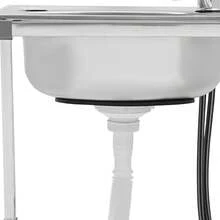 YUNRUX Freestanding Kitchen Sink, Stainless Steel Kitchen Sink, Freestanding Sink - Silver - View 6