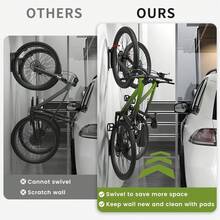 1 zestaw obrotowych uchwytów ściennych na rowery, pionowy wieszak ścienny na rowery, wieszaki na rowery do garażu, uchwyty ścienne na rowery górskie, stojak na rowery do garażu, udźwig do 66 funtów – łatwy montaż