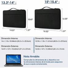 Lubardy Funda para Laptop 13 14 Pulgadas Impermeable Funda Laptop Protector Estuche para Laptop Compatible con Pro, Negro - Negro + 15-15.6 pulgada - Ver 5
