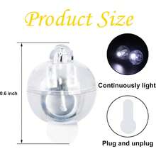 6 Colors 100/60/30pcs LED Balloon Light Mini Round Balls Lights, Waterproof Tiny Led Lights For Paper Lantern Easter Eggs Birthday Party Wedding Halloween Christmas Decoration (White) - ánh sáng trắng - Xem 11
