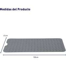 Tapete de Bao * 41, Tapete Antideslizante para Bao con Ventosas, Alfombra de Bao Segura, Masaje de Pies, Accesorios para Bao - Gris - Ver 4