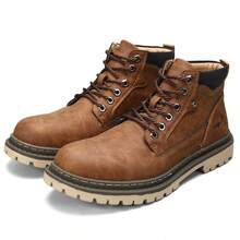 Men's Leather Chukka Boots | Lace-Up Ankle Boots For Men | Casual Comfort Boots - màu nâu - Xem 2