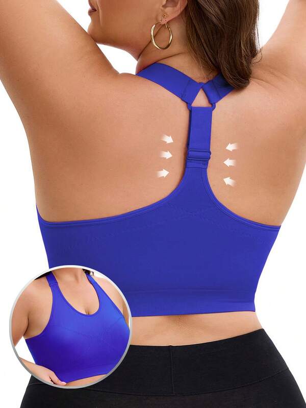 Sujetador deportivo de alta elasticidad con forma de Y, cómodo y de talla grande para mujeres