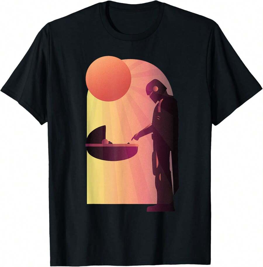 Star Wars The Mandalorian The Child Discovery Silhouette T-Shirt - 黑色 - 查看 1