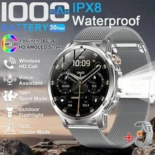 GUHUAVMI 2025 New Men's Outdoor Sports Smart Watch, Two-Color Flashlight, SOS Sound Warning Modes, 1.85inch HD Large Screen, 1000mAh Ultra Large Battery, With Bluetooth Call, Voice Assistant, Push Message, Reminder Function, Men's Outdoor Adventure Watch, GPS Motion Tracking, Multi Sport Modes, Fitness Tracker, Sleep Monitoring, IPX8 Waterproof Smartwatch, Smartwatch For Men, Smartwatch For Women, The Best Gift For Outdoor Enthusiasts.