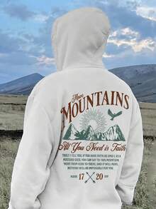 sweat-shirt à capuche imprimé avec poche pour homme, automne/hiver