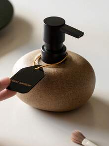 1/2pcs Luxury Beige Ceramic Soap Dispenser Set - Elegant Refillable Hand Sanitizer & Lotion Bottles, Gentle On Skin, Perfect For Spa Bathroom Experience, Soap Liquid, Bathroom Accessories - Multicolor - View 7