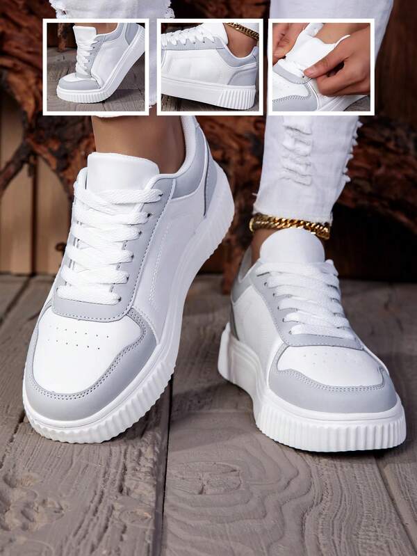 Unisex Casual Sports Shoes (Size 36-45) - Women's Comfortable Style & Men's Lightweight Lace-Up Flat Soft Bottom Training Shoes, Low-Top Daily Wear