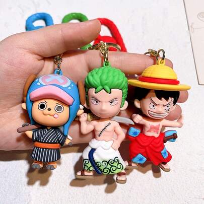 bandai 1 pezzo Portachiavi di One Piece - Ciondolo per borse con personaggi dell'anime come Zoro, Chopper, Ace, Law, Sabo, perfetto per portafogli, zaini, chiavi d'auto, catene per portafogli, eventi cosplay, omaggi per feste a tema pirata, regali di compleanno per fan di anime e manga giapponesi