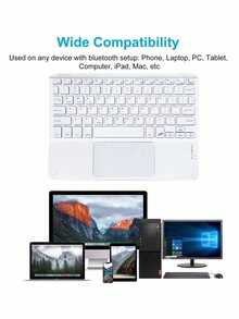 AKKHOO Tastiera senza fili con touchpad, ricaricabile, mini tastiera compatibile con iPad e tablet