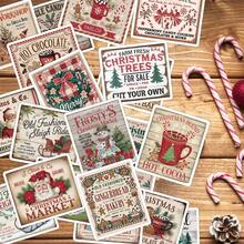 20pcs Vintage Christmas Stickers, Festive Designs With Snowman, Santa & Xmas Tree, Funny Stickers For Candy Bag, Coffee Cups & Party Favor Decor, Holiday Gifts, Christmas Labels Stickers