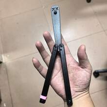 1件裝加重蝴蝶訓練器，塑膠折疊訓練用，未開鋒烏賊 Cosplay 服裝道具 - 黑色 - 查看 7