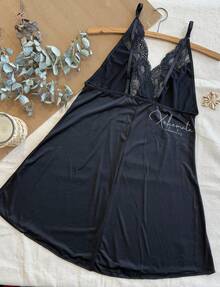 Camisola Sexy Vestido para Dormir com Renda Sem Bojo Mulher Lingerie Feminina Linha Noite