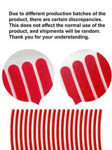20pcs Red Reflective PVC Rim Stickers For Cars, Motorcycles, Mountain Bikes - Striped Reflective Wheel Rim Tapes, Suitable For Motorcycles, Cars, Bicycles, Enhances Nighttime Visibility, Creative Decoration For Automotive, Motorcycle, Electric Vehicles - Red - View 10
