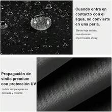 Paraguas Automático Plegable ,Contrarrestar Tira Reflectante,Paraguas de Bolsillo Reforzado con Luz LED - Azul - Ver 4