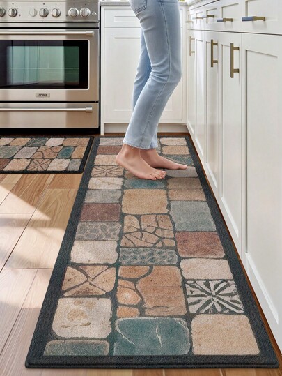 1 قطعة سجادة مطبخ بنمط الرخام، سجادة منطقة، قماش مزيج من الصوف، سميك وناعم، نسيج رخامي أنيق، أسلوب مريح وناعم، قابل للغسل في الغسالة، مناسب للمطبخ والحمام وغرفة الطعام والممر والحفلات والمناسبات والسنة الجديدة وجميع المواسم والشرفة وديكور المنزل وديكور الغرفة