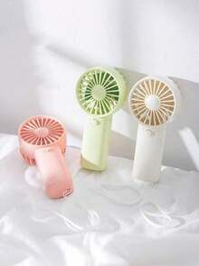 Travel Essential 1pc-Handheld Battery Powered Cartoon Mini Fan, Portable, Suitable For Summer And Outdoor, Sports, Travel, Kitchen, Bedroom, Office, And For Women, Men, Adults,, Beach Accessories, Portable Women Cosmetic Hand Fan