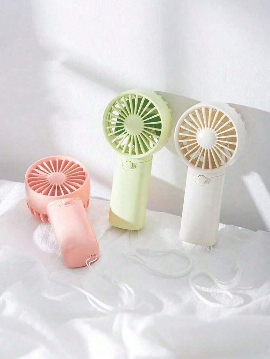 Travel Essential 1pc-Handheld Battery Powered Cartoon Mini Fan, Portable, Suitable For Summer And Outdoor, Sports, Travel, Kitchen, Bedroom, Office, And For Women, Men, Adults,, Beach Accessories, Portable Women Cosmetic Hand Fan