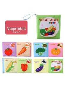 Montessori Sensory Book Set - 6-In-1 Washable Cloth Book With Crinkle Pages & Chewable Teether | Infant Toy For 0-12M - Multicolor - View 12