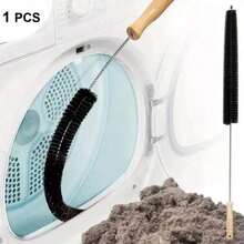 1 Piece Of Washer & Dryer Vent Cleaning Brush With A Long Flexible Rod And Spiral Bristles - Collect Dust, Remove Detergent Residue, Prevent Blockage, Maintain Equipment Efficiency, Washing Machine Cleaning Tool, Tidy Up The Lint Trap, Ergonomic Handle Design, Sturdy Handle Structure - 黑色1個 - 查看 9