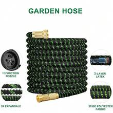 25-100 FT Garden Expandable Hoses - New Upgrated 2025 Flexible Water Hose - Kink-Less Car Wash Pipes With Solid Brass Connector, Leakproof Lightweight Expanding Hoses For Yard,Pet - 綠色 - 查看 5
