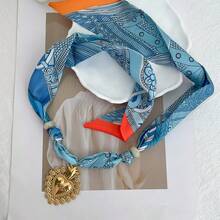 1pc Bohemian Style Fashionable Luxurious Elegant Exquisite Titanium Steel Heart & Sun Moon Print Necklace, Suitable For Women, Sisters And Couples, Ideal For Valentine's Day, Casual Dates, Parties, Holidays, Gifts And Vacations - Colorful - View 12