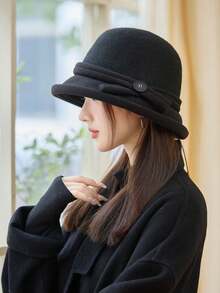 1pc Women's L Size Casual Bohemian Party Cute Elegant Retro Street Brushed Bucket Hat, Fashion Versatile Petite Bucket Hat Suitable For Daily Commute, Camping, Travel, Hiking, Theme Park, Cafe, Farm, Party, Photo Shoot, Autumn/Winter - Multicolor - View 17