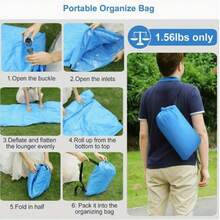 1 Portable Inflatable Air Sofa Bed, Outdoor Lounge Chair, Inflatable Leisure Chair, Air Sofa, Hammock - Suitable For Portable Backyard, Lakeside, Beach Travel, Camping, Picnicking, And Music Festivals