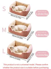 SUNFIONA 1pc Soft Pet Bed For Cats & Small Dogs - Plush Polyester Fill, Blue Paw Print Design, Durable Indoor Sofa Cushion, Easy To Clean, Cozy & Comfortable For Indoor Pets, Cat Bed, Playful Pet Design, Easy Clean Material