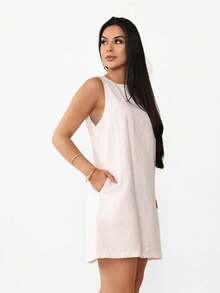 Marrante Midi Dress With Zipper Pocket Haute Couture  Blogger STOCK - trắng - Xem 3