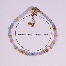 1 pieza Pulsera de piedra natural con inspiración en la dopamina, de moda y minimalista (cuarzo rosa y aguamarina con acentos metálicos). Presenta colores ricos, lo que la convierte en un accesorio ideal para mujeres. Esta pieza versátil es adecuada para usar durante las vacaciones o el ocio diario, y también sirve como un regalo perfecto para reuniones con amigos. Hecho de materiales naturales.