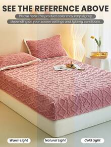 1件塔夫绸床笠，纯色床垫罩，柔软舒适保暖床垫保护套，亲肤加厚秋冬床罩，Oeko-Tex认证