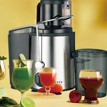 SOKANY 4000W 多功能离心式榨汁机。配备 3 英寸宽进料槽。800W 功率，两档速度设置，304 不锈钢材质。适用于家庭和餐厅榨汁，可分离各种水果和蔬菜的果渣。厨房必备电器。 - 日規A型插(100V) - 查看 5