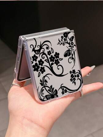 Blomma 1 st. Modernt och enkelt PC-material, vikbart telefonskal med mat och ostelement, kan skydda och förhindra fall: Galaxy Zflip 3/Zflip 4/Zflip 5/Zflip 6/Zflip 7/OPPO Find N3 Flip/ Razr 50 Ultra/ Razr 60 Ultra/ Razr 60/ Razr 50/XiaomiMIX Flip/Galaxy Z Flip7 FE