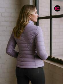 Chamarra Capitonada  Moda Dama Moderna Forro Peluche Moderna - Morado - Ver 4