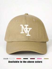 1pc Embroidered "NY" Letter Adjustable Baseball Cap, Outdoor Sunscreen Casual Hat Suitable For Spring Autumn Travel Beach Vacation, Y2K Style For Young Adults - 棒球帽 - 查看 6