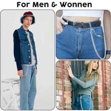 1pc Minimalist Pants Chain, Men's Wallet Chain, Silver Color Pants Chain, Aluminum Pocket Key Chain With Lobster Clasps At Both Ends, Unisex Accessory - Silver - View 5