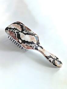 1pc Mini Rectangular Animal Pattern Hair Brush, Cheetah Edge Brush,ABS Material In Snake, Cow, Zebra, Leopard Print With Breathable Rubber Air Cushion,Hair Brush,Comb,Hair Tools,Hair Products And Accessories For Barber Salon Beauty Travel Essentials,Back To School,Travel Holiday Essentials,HairAccessories For Women