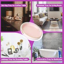 Pink Serving Trays, Decorative Serving Tray With Handles, Coffee Table Rectangular Trays Plastic Tray Ottoman Bathroom, Living Room, 15. U201Dx 10.2u201Dx1.37u201D - Hồng + 13" - Xem 5