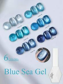 MISS SHAKA 10ml Autumn Winter Nails White Blue Series Glass Bead Cat's Eye Gel Nail Polish Glue 2025 Y2K Nails Hot Style White Blue Glass Bead Nail Art Nail Salon Home Diy Nail Supplies Christmas Nails