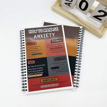 Cuaderno espiral de tapa dura premium para el manejo de la ansiedad A5 | Adecuado para la escuela, el trabajo, la oficina, la relajación y la organización, alta, guía de pensamiento racional, suministros de oficina para estudiantes, papel de calidad, diseño de tapa blanda, regalo creativo para mujeres